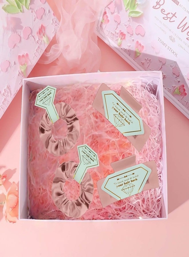 Featch Bridesmaid Proposal Gifts 8pcs Hair Claw Clips & 8pcs Satin Hair Ties Scrunchies Bachelorette Party Bridal Shower Present Good ideas Gift for Wedding Party Favors Dusty Rose - Image 4